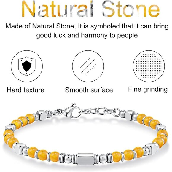 Orange Boho Beaded Bracelets for Women Trendy Jewelry Gifts for Lover, Mom - Picture 4 of 7